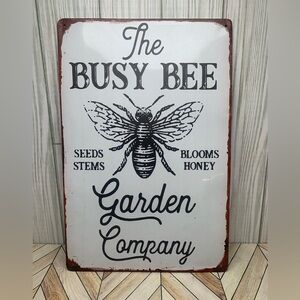 The Busy Bee Gardening Co Metal Sign Vintage Rustic Distressed Style Repro